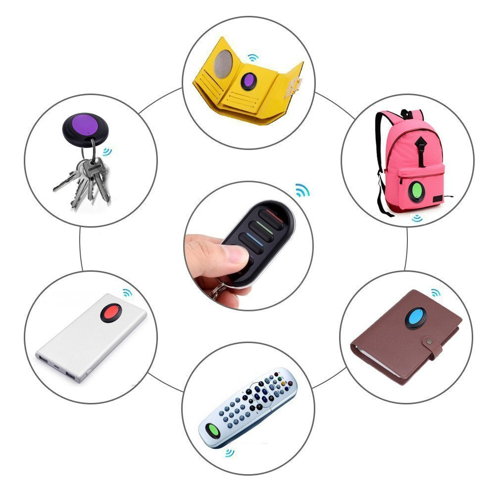 Wireless Key Finder Anti-lost Alarm Keychain LED Flashlight for Key Purse Pet Luggage RF Key Locater Item Tracker DZGOGO