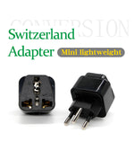 Universal Black Copper 10A 250V EURO UK AU USA EU to Swiss Switzerland Suisse 3 Pin AC Power Plug Converter Travel Adapter
