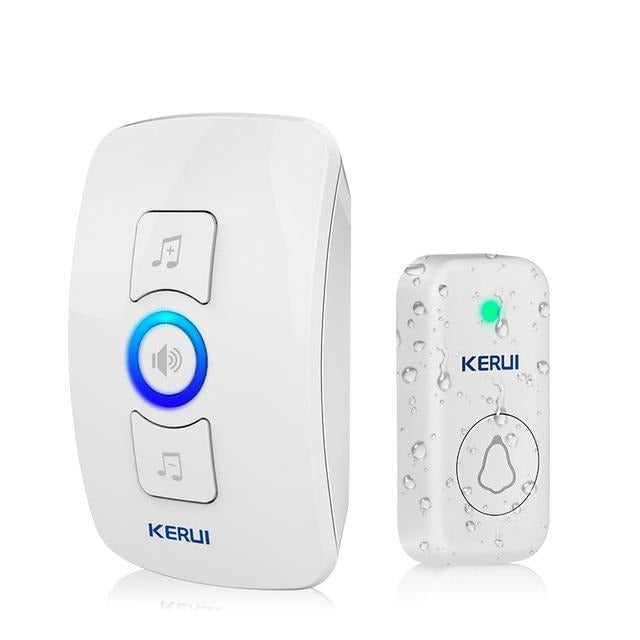 Home Security Welcome Wireless Doorbell Smart Chimes Doorbell Alarm LED light 32 Songs with Waterproof Touch Button