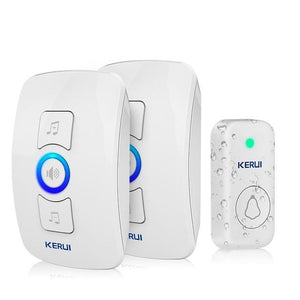 Home Security Welcome Wireless Doorbell Smart Chimes Doorbell Alarm LED light 32 Songs with Waterproof Touch Button