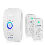 Home Security Welcome Wireless Doorbell Smart Chimes Doorbell Alarm LED light 32 Songs with Waterproof Touch Button