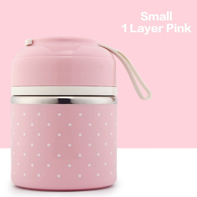 Cute Japanese Lunch Box For Kids Portable Outdoor Stainless Steel Bento Box Leak-Proof Food Container Kitchen Food Box