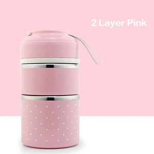 Cute Japanese Lunch Box For Kids Portable Outdoor Stainless Steel Bento Box Leak-Proof Food Container Kitchen Food Box