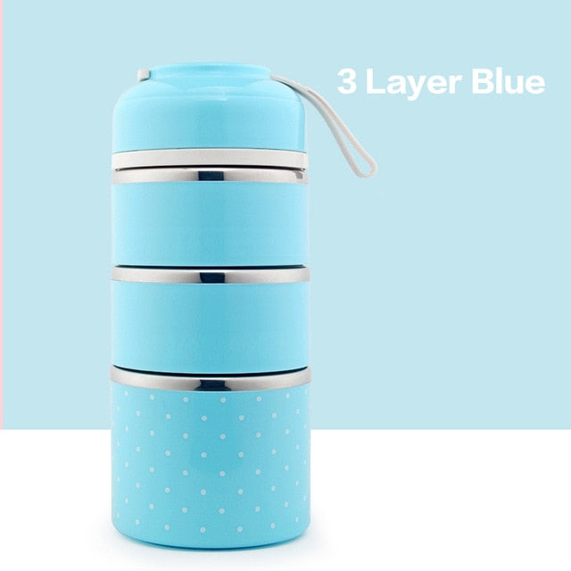 Cute Japanese Lunch Box For Kids Portable Outdoor Stainless Steel Bento Box Leak-Proof Food Container Kitchen Food Box