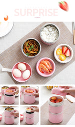 Cute Japanese Lunch Box For Kids Portable Outdoor Stainless Steel Bento Box Leak-Proof Food Container Kitchen Food Box