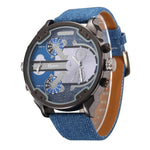 Quartz men's watch, with an original design (leather strap)