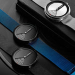 Quartz watch original design, stainless steel mesh strap/ 3 colors)