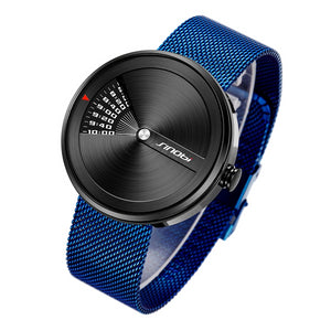 Quartz watch original design, stainless steel mesh strap/ 3 colors)