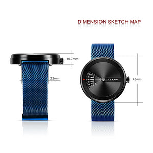 Quartz watch original design, stainless steel mesh strap/ 3 colors)