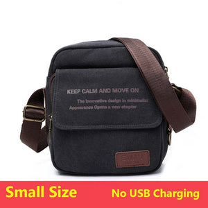 Waterproof men's cross-body bag for phone, wallet, keys and other, casual / with USB port