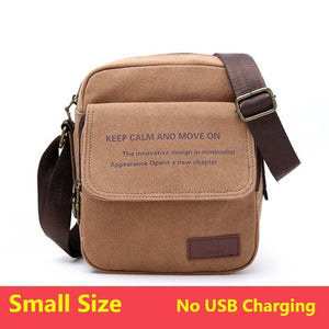 Waterproof men's cross-body bag for phone, wallet, keys and other, casual / with USB port