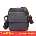 Waterproof men's cross-body bag for phone, wallet, keys and other, casual / with USB port