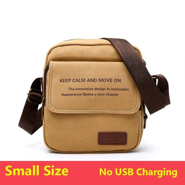 Waterproof men's cross-body bag for phone, wallet, keys and other, casual / with USB port