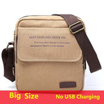 Waterproof men's cross-body bag for phone, wallet, keys and other, casual / with USB port