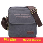 Waterproof men's cross-body bag for phone, wallet, keys and other, casual / with USB port