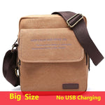 Waterproof men's cross-body bag for phone, wallet, keys and other, casual / with USB port