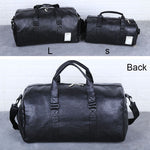 Bag leather, sports, travel, with a separate niche for shoes