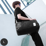 Bag leather, sports, travel, with a separate niche for shoes