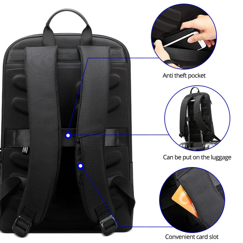 Business-style ultra-thin and lightweight waterproof waterproof backpack with 15.6-inch laptop compartment