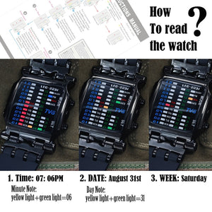 Men's Watches Fashionable with Rubber Strap LED Digital Watch Men's Waterproof Sports Military Watch