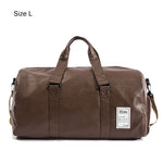 Bag leather, sports, travel, with a separate niche for shoes