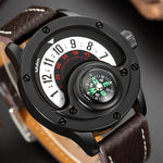 Original men's watch, creative design (leather strap)