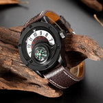 Original men's watch, creative design (leather strap)