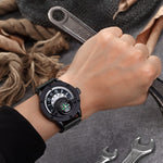 Original men's watch, creative design (leather strap)