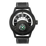 Original men's watch, creative design (leather strap)