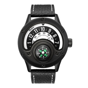 Original men's watch, creative design (leather strap)